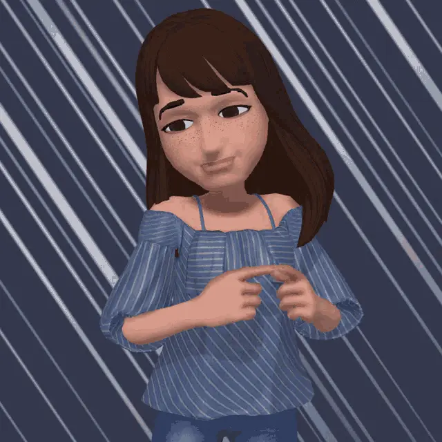 Figurinha menina envergonhada