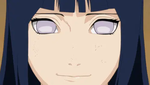Hinata com sorriso gentil