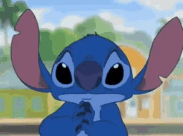Stitch fazendo carinha triste