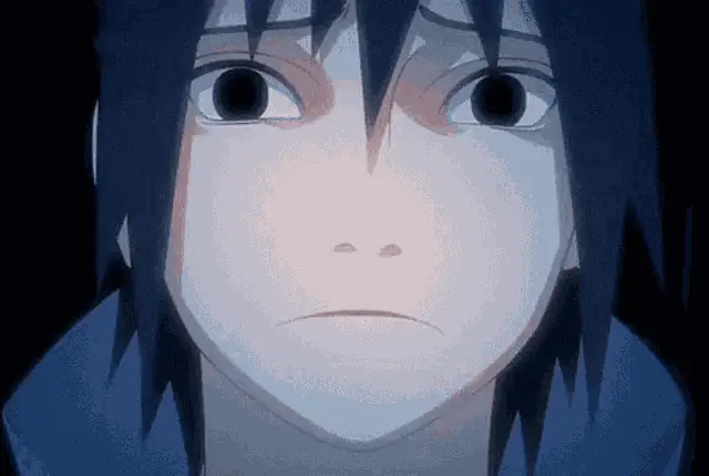 Sasuke com olhar triste